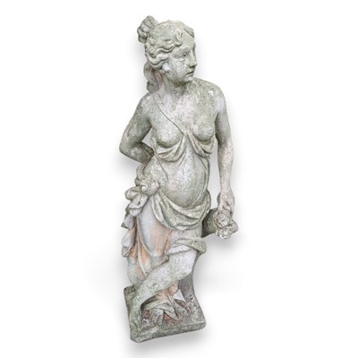 Lot 835 - A reconstituted stone garden statue, in the...