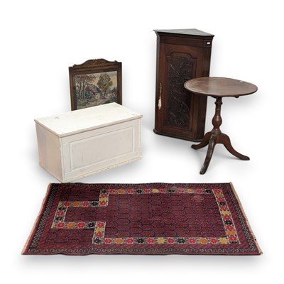 Lot 705 - A collection of furniture, to include a carved...