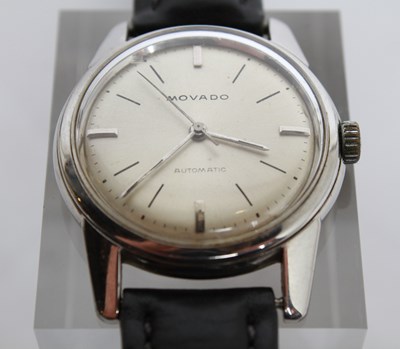 Lot 23 - A Movado stainless steel automatic gents...