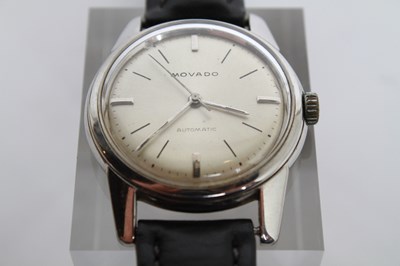 Lot 23 - A Movado stainless steel automatic gents...