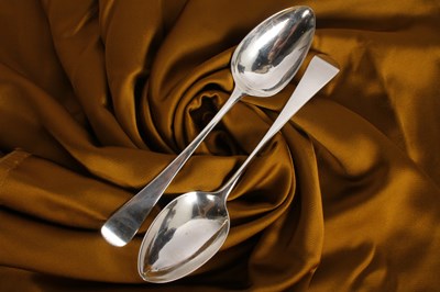 Lot 71 - Two Old English pattern silver spoons, London,...