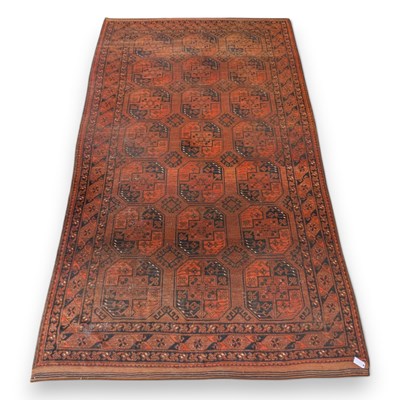 Lot 791 - A Bokhara rug, the medallions on a red ground,...