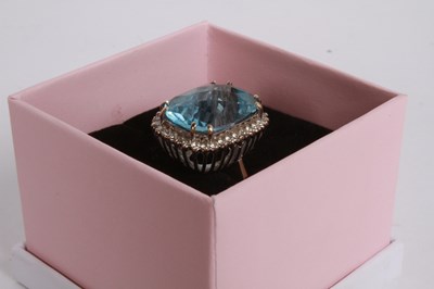 Lot 2 - An 18 carat white gold aquamarine and diamond...