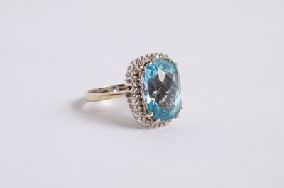 Lot 2 - An 18 carat white gold aquamarine and diamond...