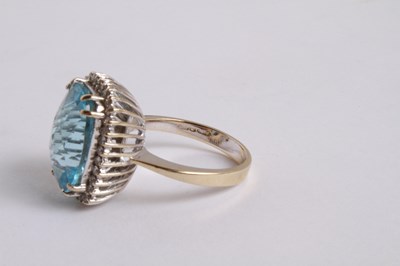 Lot 2 - An 18 carat white gold aquamarine and diamond...