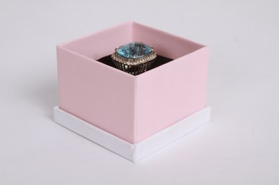 Lot 2 - An 18 carat white gold aquamarine and diamond...