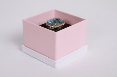Lot 2 - An 18 carat white gold aquamarine and diamond...