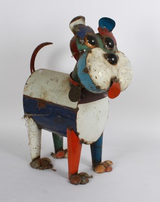 Lot 870 - A recycled tin model of a dog, 72cm