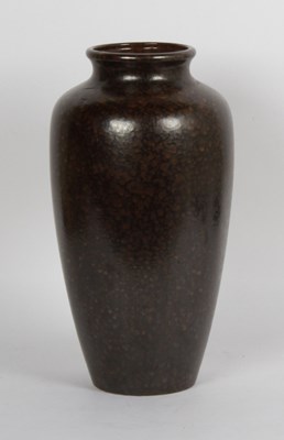 Lot 422 - A West German black mottled pottery vase, 45cm