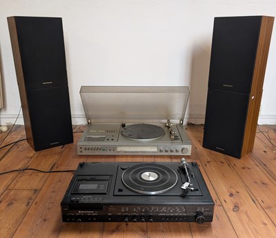 Lot 798 - Two vintage Panasonic record decks, with four...