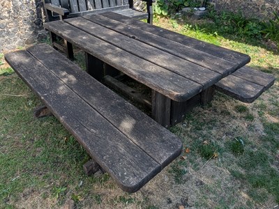 Lot 773 - A garden picnic table, together with a garden...