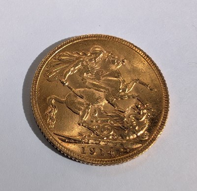 Lot 100A - A George V gold sovereign, dated 1914