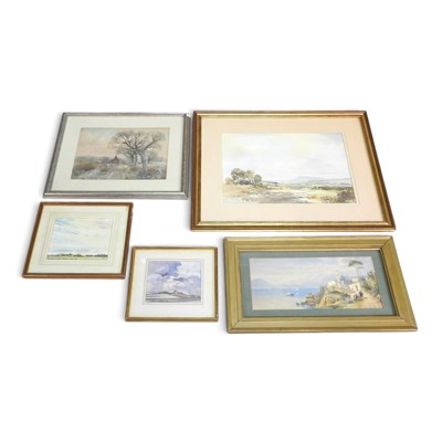 Lot 474 - Attributed to H.C. Fox, a country lane,...