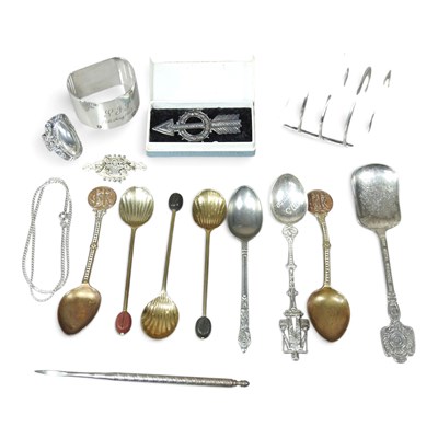 Lot 299 - A Victorian silver five division toast rack,...