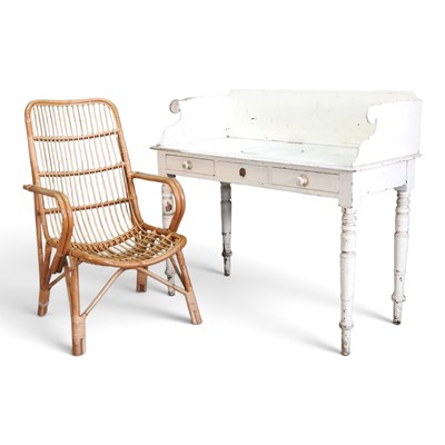 Lot 430 - An antique painted pine washstand, together...