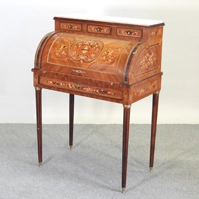 Lot 500 - A reproduction marquetry bonheur du jour
