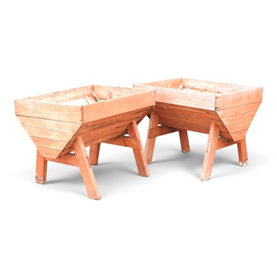 Lot 98 - A pair of wooden garden troughs (2)