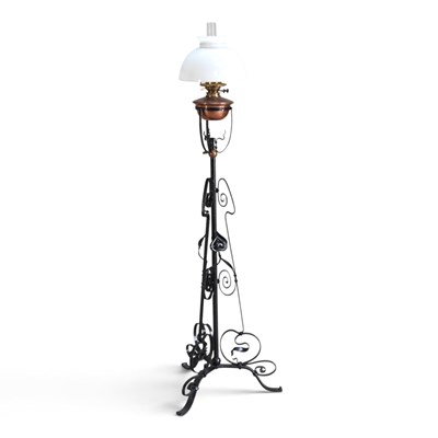 Lot 447 - An Art Nouveau and later painted wrought iron...