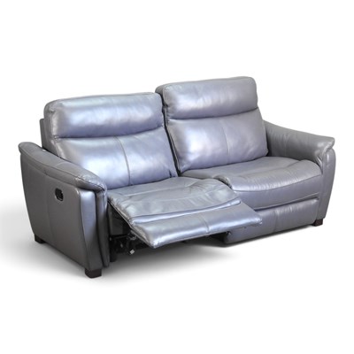 Lot 277 - A modern grey leather upholstered reclining...