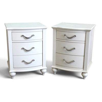 Lot 222 - A pair of modern white bedside chests (2)