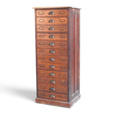 Lot 55 - An early 20th century oak narrow chest,...