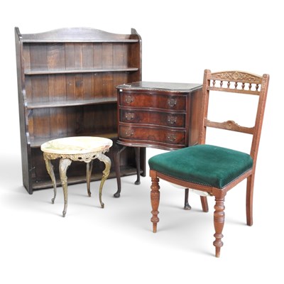 Lot 500 - An oak waterfall bookcase, together with a...