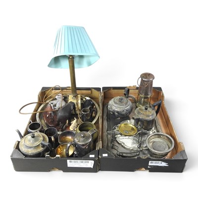 Lot 556 - A collection of silver plated items, together...