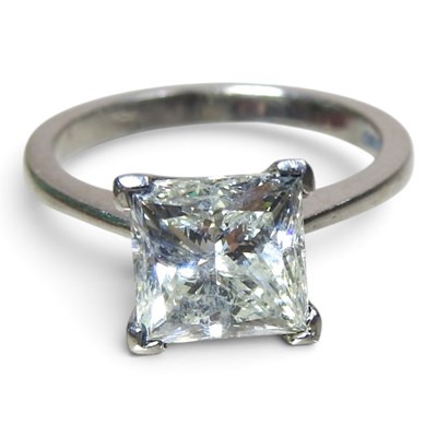 Lot 10 - An impressive 18 carat white gold princess cut...