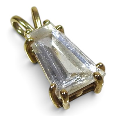 Lot 15 - A diamond pendant, of tapered design,...