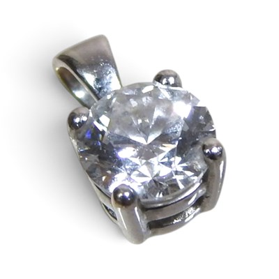 Lot 106 - An 18 carat white gold mounted lab grown...