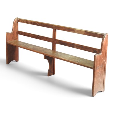 Lot 388 - An early 20th century pine pew, with a solid seat