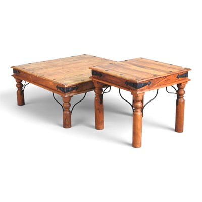 Lot 442 - An Eastern sheesham coffee table, 95cm wide,...