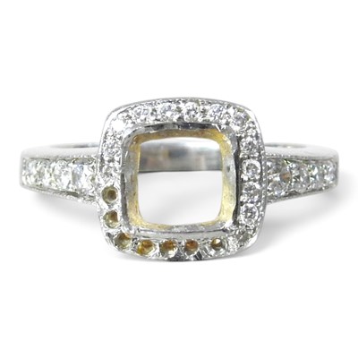 Lot 62 - A platinum and diamond ring, missing the...