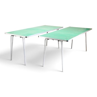 Lot 435 - A pair of folding trestle tables (2)