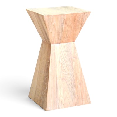 Lot 555 - A modern elm plinth, of waisted shape