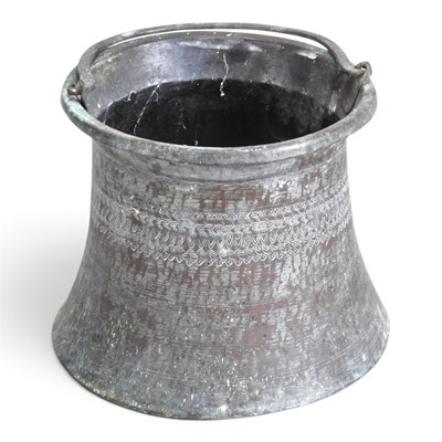 Lot 402 - An Indian brass bucket, with a swing handle
