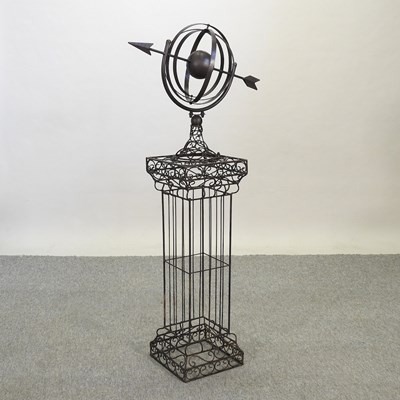 Lot 301 - A black painted metal garden armillary