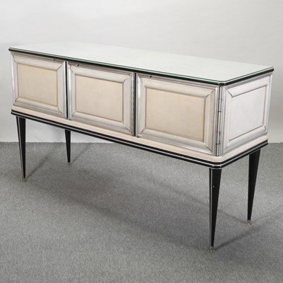 Lot 653 - A 1950's Italian cream padded vinyl sideboard