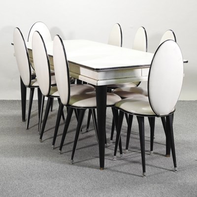 Lot 655 - A 1950's Italian padded vinyl dining set
