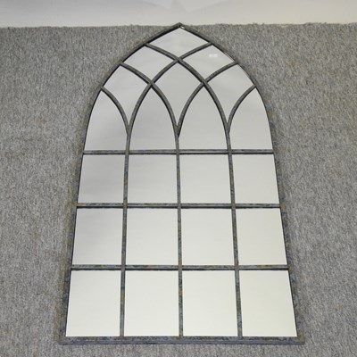 Lot 71 - A tall arched garden mirror