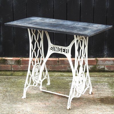 Lot 310 - A Singer sewing machine table