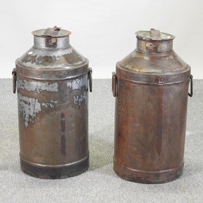 Lot 54 - A pair of metal milk churns