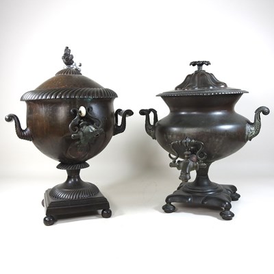 Lot 124 - Two 19th century copper samovars