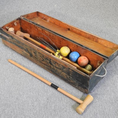 Lot 377 - A part croquet set