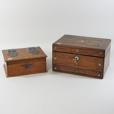 Lot 35 - A Victorian rosewood and mother of pearl inlaid vanity case