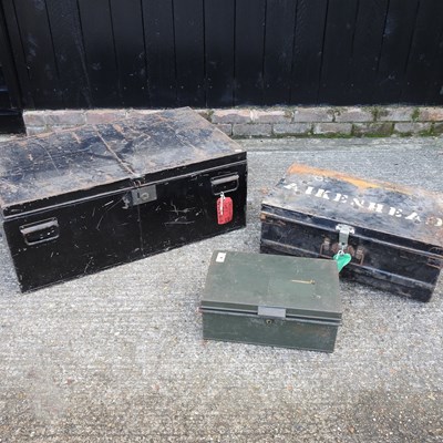 Lot 333 - An Army and Navy tin trunk