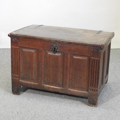 Lot 619 - An 18th century oak coffer