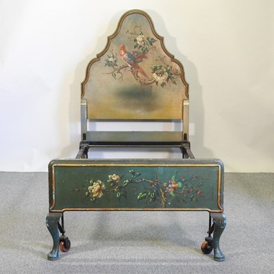 Lot 445 - A 1920's green painted single bedstead