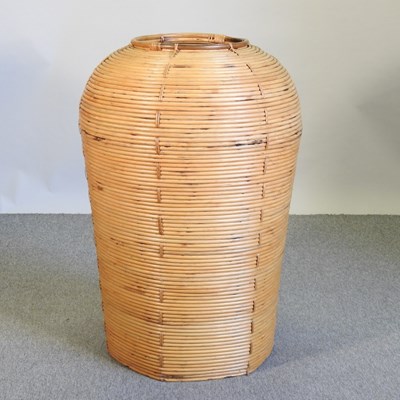 Lot 421 - A large mid century cane basket