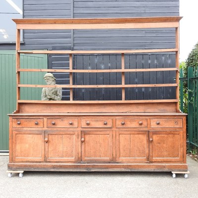 Lot 427 - A very large 19th century estate made oak dresser
